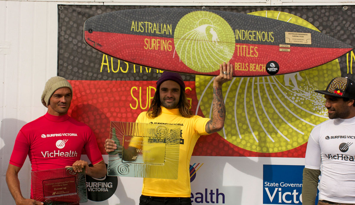 Otis Carey's got a new trophy under his belt. He took home the win at the Australian Indigenous Surfing Championship at Bells Beach this week.