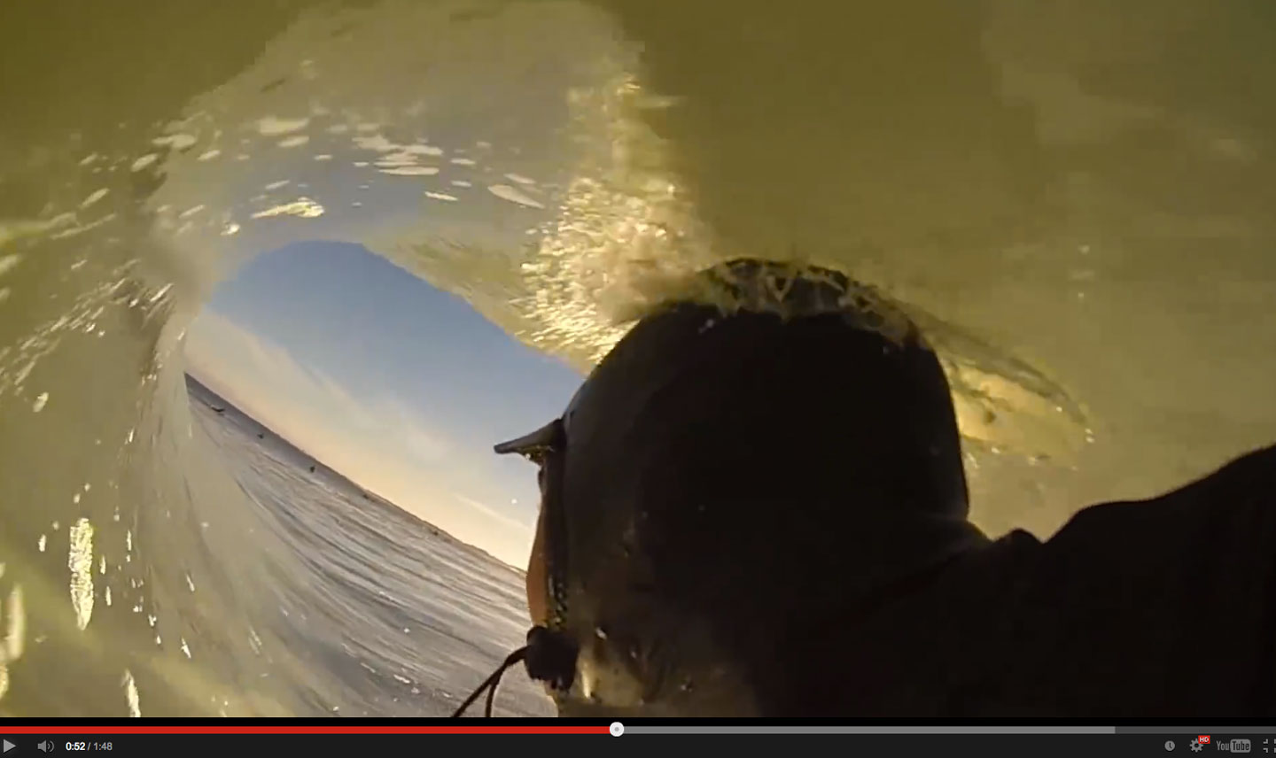 If you can't get barreled, sit on Brett's shoulder while he does.