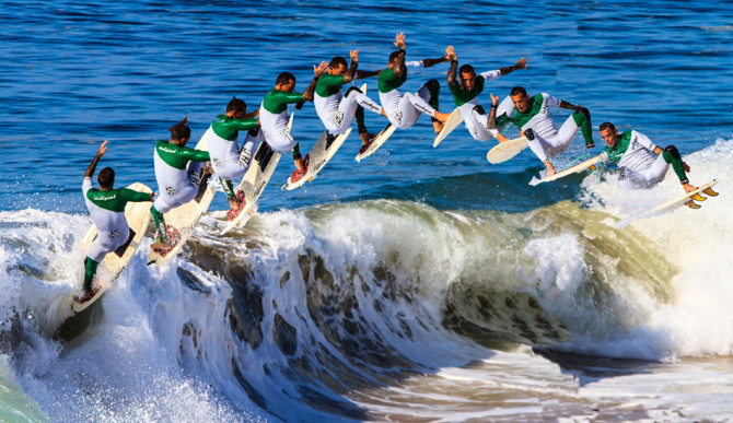 Christian Fletcher taking flight at The Wedge. Photo: Ronald Hons.