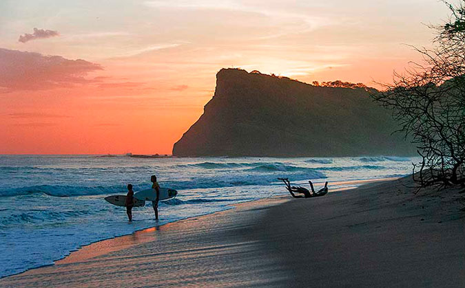 Nicaragua. That ocean is full of things to catch , whether it's waves or fish. Photo: Joanne O'Shaughnessy