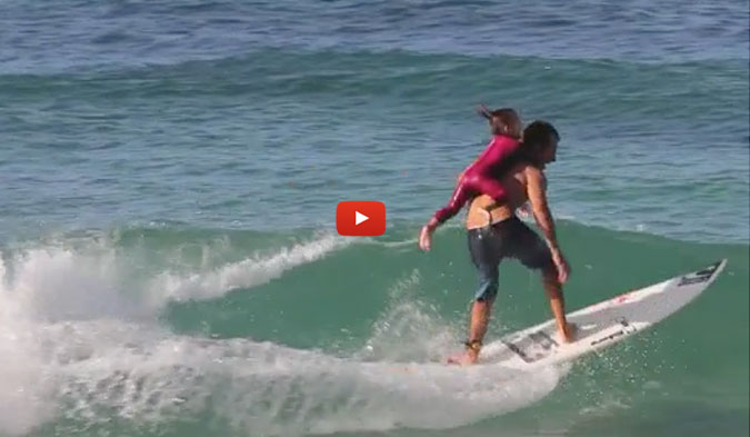 Well if this isn't the best example of a good surf dad, we don't know what is. Cory Lopez and his adorable little girl, Alana, make a pretty decent duo on a surfboard. Happy Father's Day!