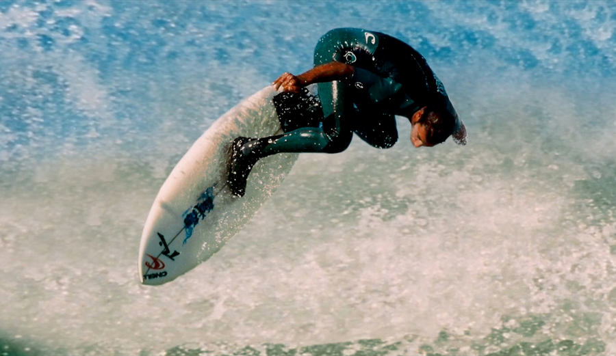 Ruffo, where he <em>really</em> belonged: in the lineup. Photo: Rocky Romano Ruffo Surfing