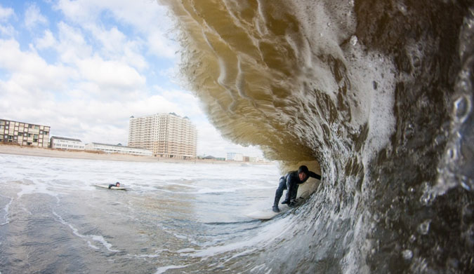 When the crowds leave, the sun becomes long in the sky, the temperatures drop and the swell comes up, there is a community of local surfers who head towards the ocean. Two pieces to that puzzle are Nick Denny and Waldon Remington.