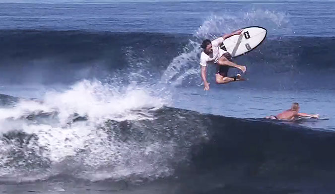 Normally so silky and stylish, when Gerr leaves the lip, he turns into an everyday surfer, one that flails just like the rest of us.