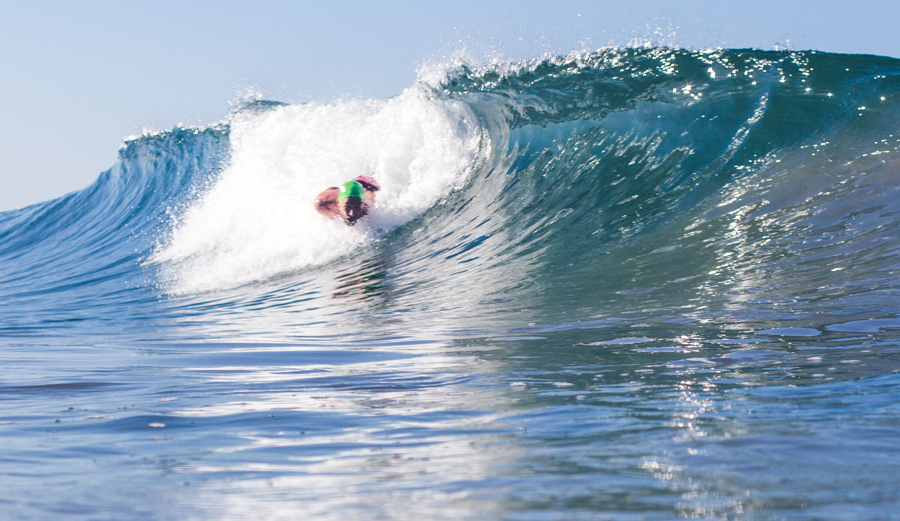 Competitor Proning off the foamball. Photo: Courtesy of Swell Lines Magazine