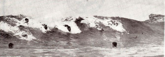 Bodysurfers circa 1912. Photo: Courtesy of Swell Lines Magazine
