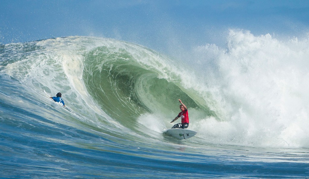 Coming into Portugal, a lot can happen. John John Florence of Oahu, Hawaii won the Quiksilver Pro France, defeating Jadson Andre Florence. Photo: ASP/Poullenot
