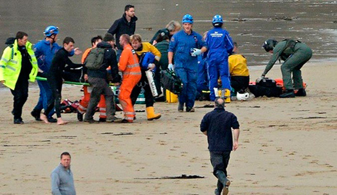 3 surfers pulled from the water in Cornwall and later pronounced dead.