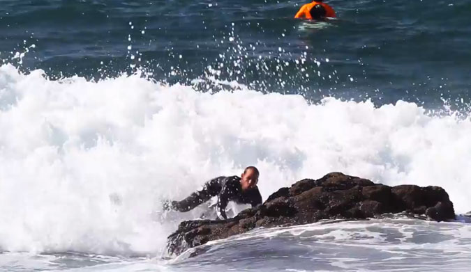You know how they say "never turn your back to the ocean"? It's not always the case.