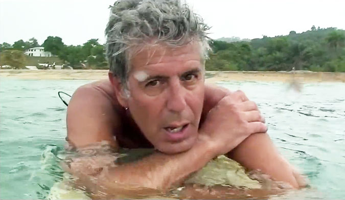 While Liberia may have popped up on surfer's radars, Anthony Bourdain is definitely not popping up.