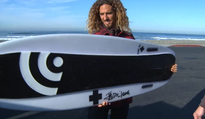 Dave recruited style master Rob Machado to put the new invention through its paces in his home town of Encinitas.