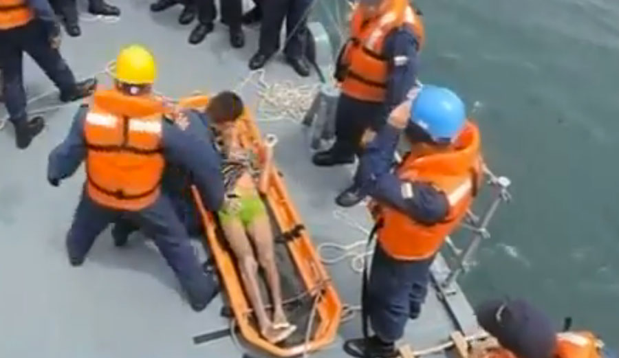 Solano Salazar Rescued After 2 Days floating in the pacific.