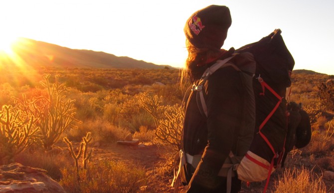 Red Rocks. Early morning. Heading out to climb. Photo: Chris Coulter