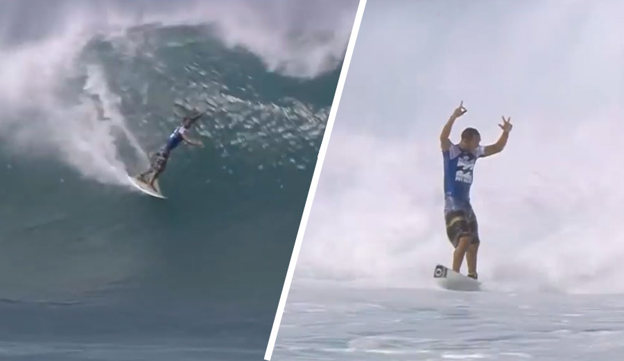 Jadson Andre Exits from an unbelievable barrel at pipe.
