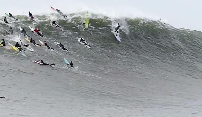 Andres Flores showed up on one of the best days of the year and went super steep and super deep in front of a packed house.