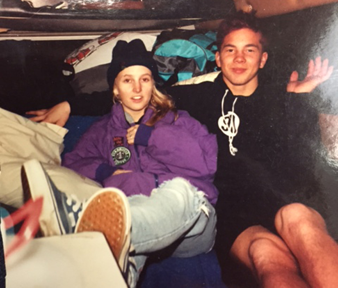 Jamie Lynn and me early nineties going surfing, probably in Western Washington. Photo: Courtesy of Circe Walalce