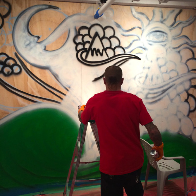 The master at Work. Jamie's precision with the spray can was truly mind blowing. Photo: Alex Hillinger | Asymbol