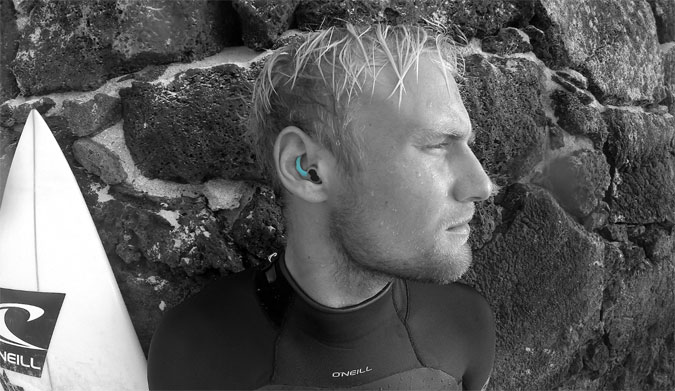Keeps water out, allows sound in, and is snug as a bug in a rug. Photo: SurfEars.com
