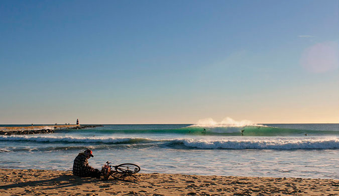 Perfect A-frames are a common occurrence in Southwest Portugal. Photo: Joao Bracourt