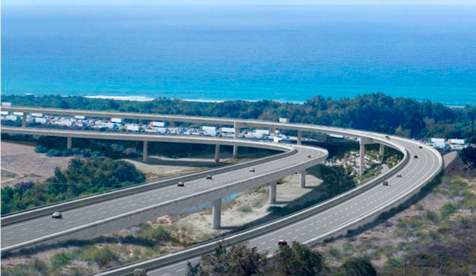 Artist's rendition of the toll road at Trestles.