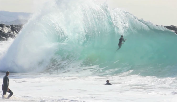 The Wedge late south swell in the winter.