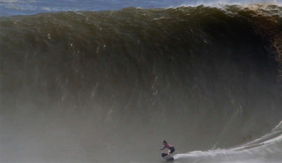 Brad Domke on the largest wave ever ridden on a skimboard.