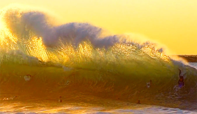 Golden California morning backwash