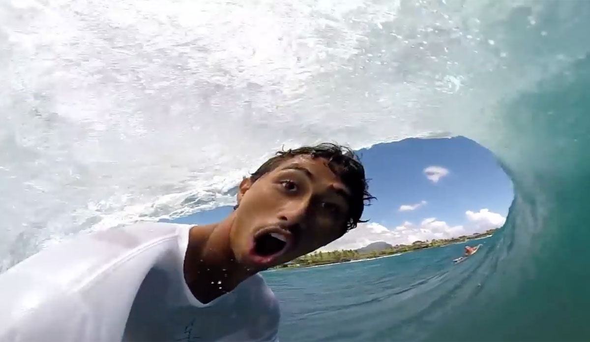 GoPro, Mana Medeiros, north shore, oahu, pipeline, 2014 sufer poll awards, selfie
