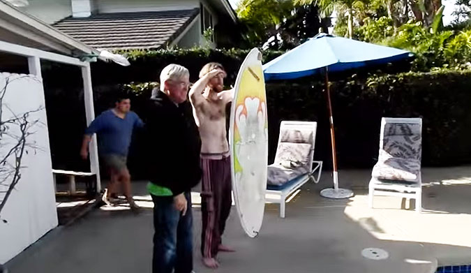 Lunada Bay. Pipeline. Snapper Rocks. The worst place of all is this guy's backyard. He's breaking boards like a kung-fu master.