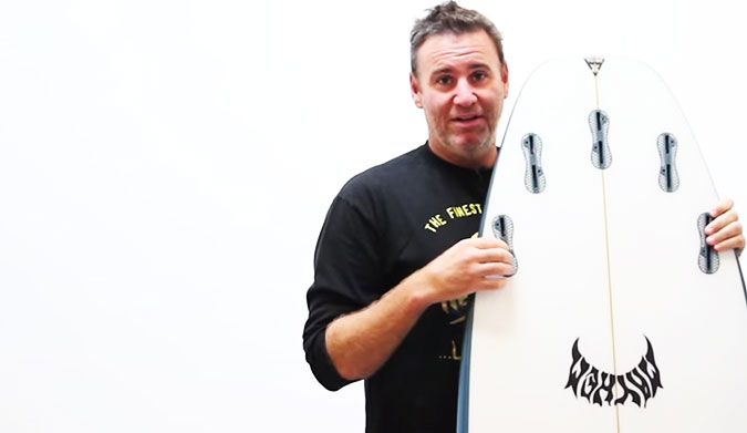 ...Lost Surfboards' Matt Biolos with the unreleased Puddle Jumper.