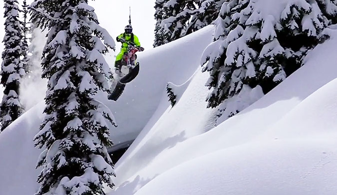 The track and ski simply replace the wheels... and boom, you've got yourself a snowbike.