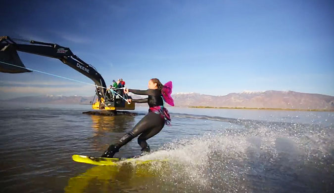 Excavator Wakeboarding Looks AWESOME