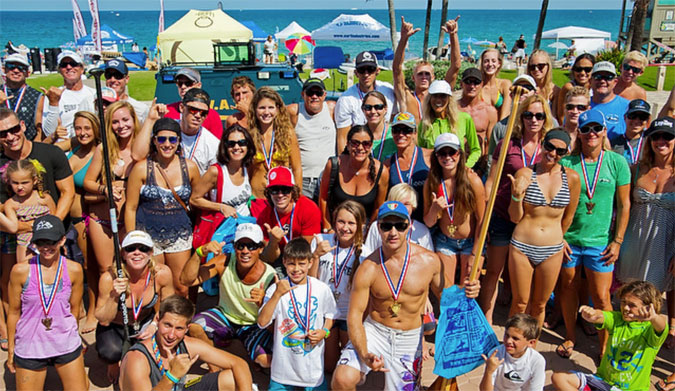Everyone sharing the stoke down at Deerfield Beach, FL. Photo: Surfers for Autism