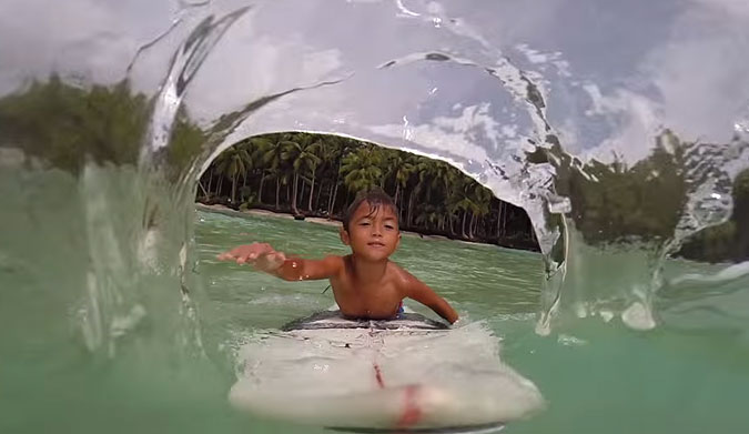 Kai Kai is my girlfriend's son. He learned to surf before he could swim, and spends most of his free time either on a surfboard or on a skateboard.