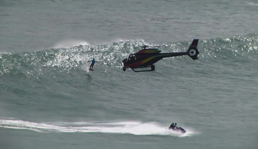 Mr. Laird Hamilton. Always doing something epic that requires a helicopter. Good on him!
