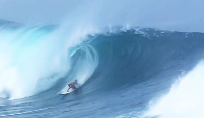 Waimea Bay is almost exclusively known as a right. But there are a few people who have a sort of "if you can see it, you can surf it" mentality. Mark Healey is one of those people.