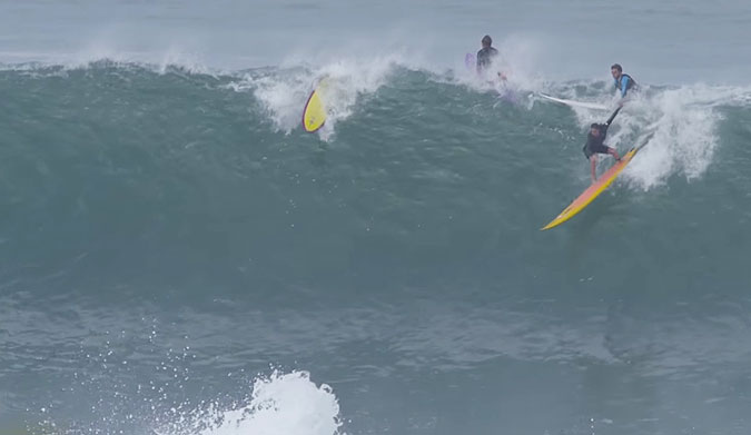 Brazil's Silvia Nabuco found a few big ones at Waimea Bay in late January–but none sketchier than this one.