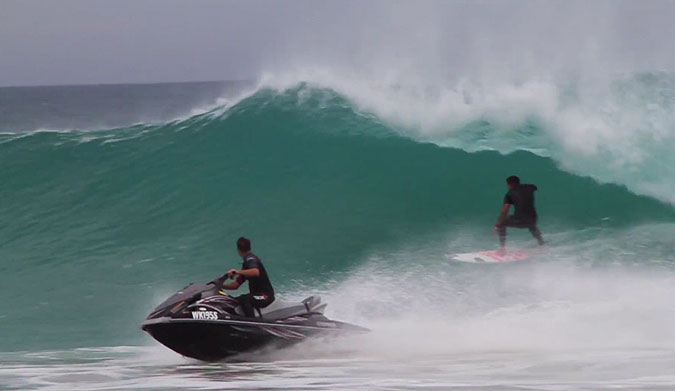 With the help of a ski and a weekend full of pumping waves, the fellas stepped off and stepped into a couple of insane ones.