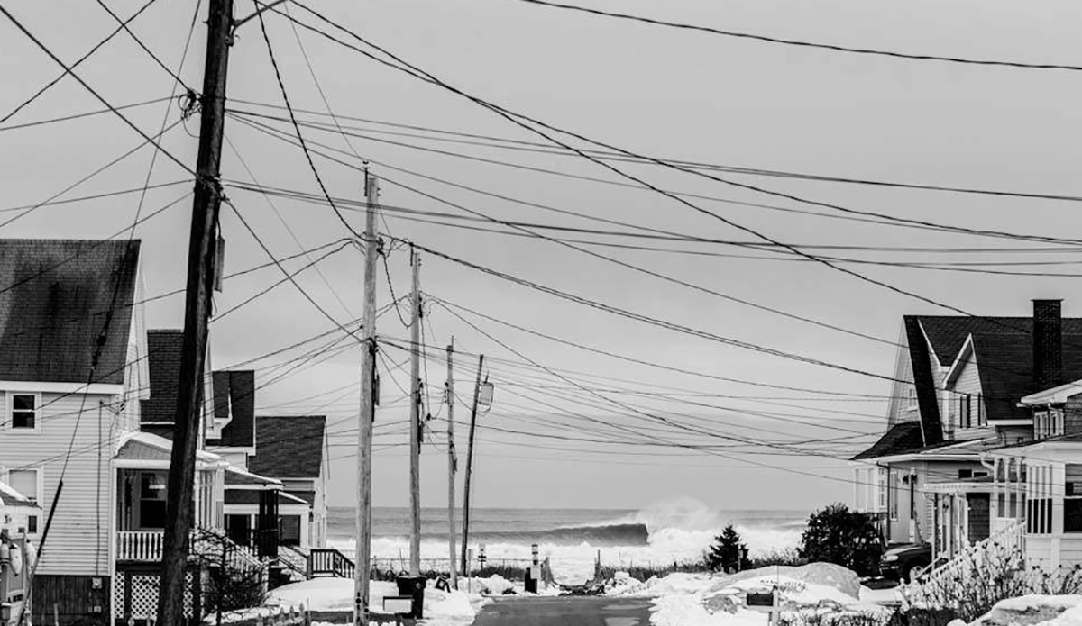 Surfing in Maine.
