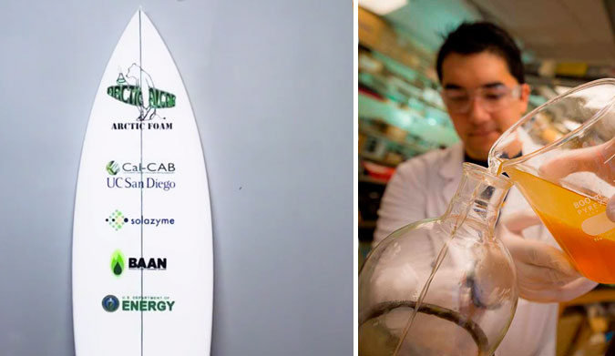 “In the future, we’re thinking about 100 percent of the surfboard being made that way—the fiberglass will come from renewable resources, the resin on the outside will come from a renewable resource.”