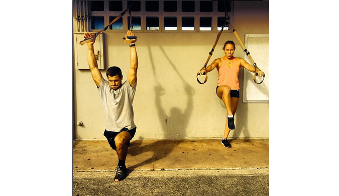 The couple that workouts out together...