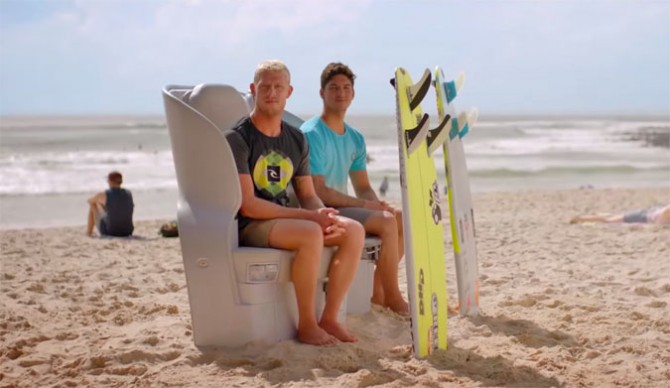 Pro Surfers in Air New Zealand Commercial