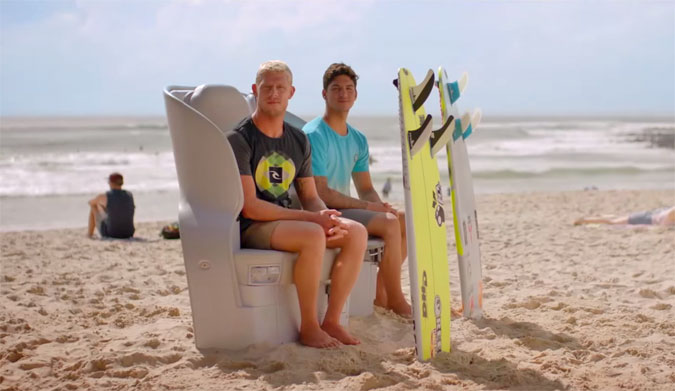 Pro Surfers in Air New Zealand Commercial