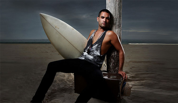 High-fashion surfer