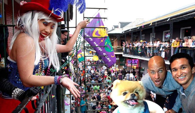 And then, for good measure, we ended up at Mardi Gras. JiffPom slayed it with the beads.