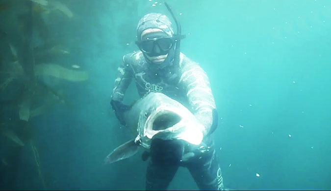 When hunting fish, Kirk enjoyed rod and reel fishing, but what he really loved was being in the water with the fish and being challenged on their level.