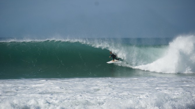 LUEX'S CEO Tim getting barreled on a family trip to J-Bay