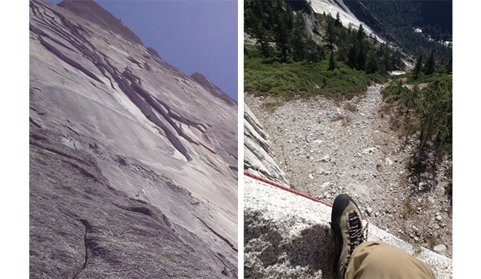 After the rockfall. Photo: Dave Miller and Co. on Supertopo