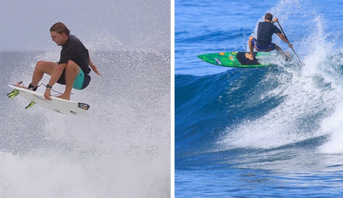 It doesn't matter if his board is under 25 liters or above 70 liters. Kieran Grant is getting above the lip. (Photo: PaddleWoo.com)  