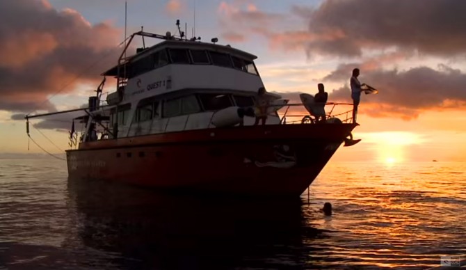 Eight guest and five crew members were aboard the Rip Curl Quest 1 and later saved when the legendary Rip Curl Search ship sank in the middle of the night.